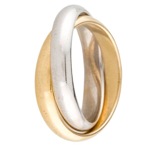 TIFFANY & CO. 18K 750 YELLOW GOLD & WHITE GOLD TWO-TONE MELODY RING - Picture 4 of 10